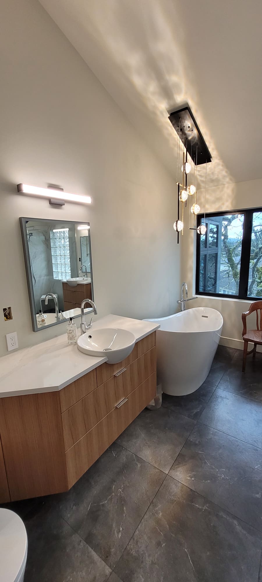 Ensuite bathroom renovation with freestanding tub