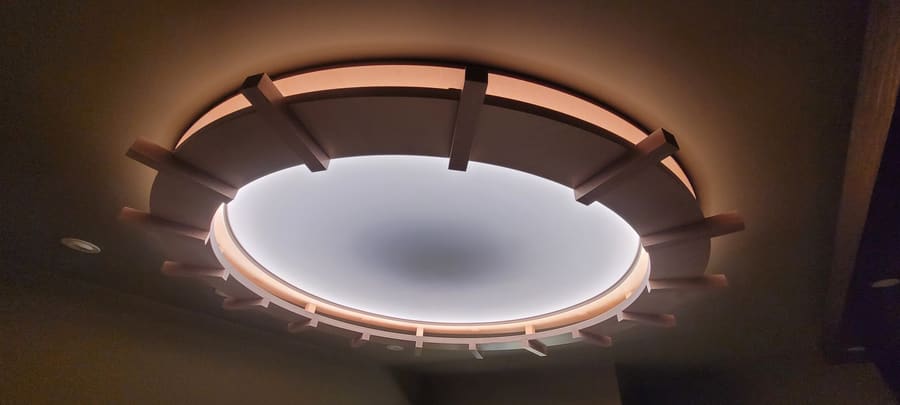 Custom illuminated ceiling millwork
